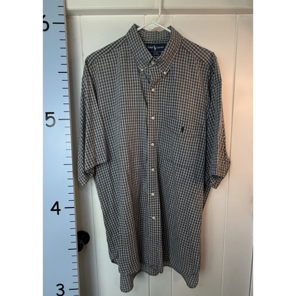 Ralph Lauren Blaire Men's XL Gray Plaid Button-Down Shirt Long‎ Sleeve Preppy